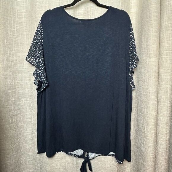 2/$30 CJ Banks Tunic Top Blouse Size 2X Stars Celestial Stretch Office Casual - Picture 3 of 11